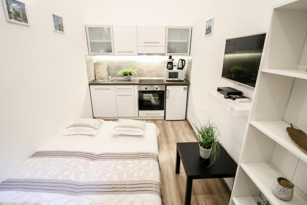 Kuchyňa alebo kuchynka v ubytovaní Real Apartments Klauzál II