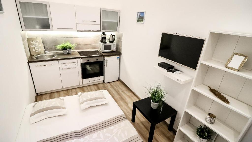 Kuchyňa alebo kuchynka v ubytovaní Real Apartments Klauzál II