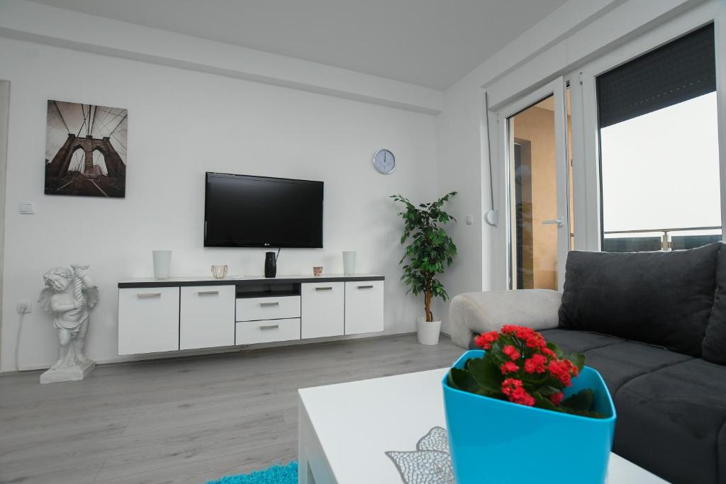 TV a/nebo společenská místnost v ubytování Apartman Klara