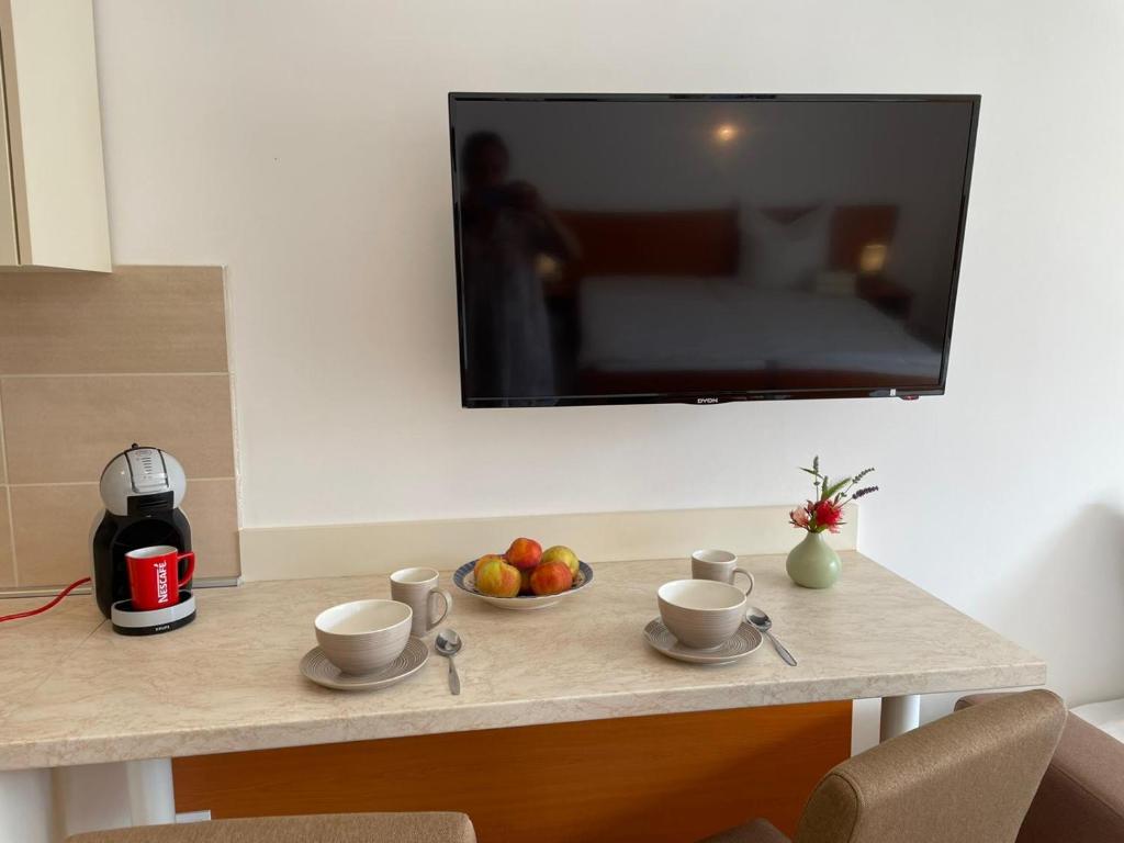 TV a/nebo společenská místnost v ubytování NOVALJA APARTMENTS by NENA