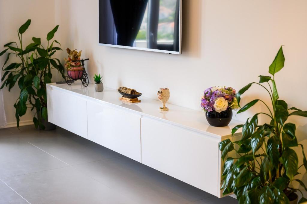 TV a/nebo společenská místnost v ubytování Apartment Sea bass Neretva