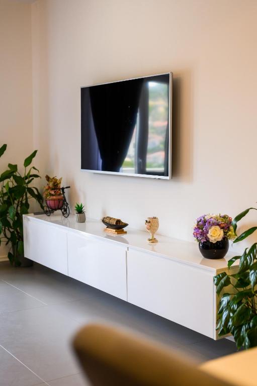 TV a/nebo společenská místnost v ubytování Apartment Sea bass Neretva
