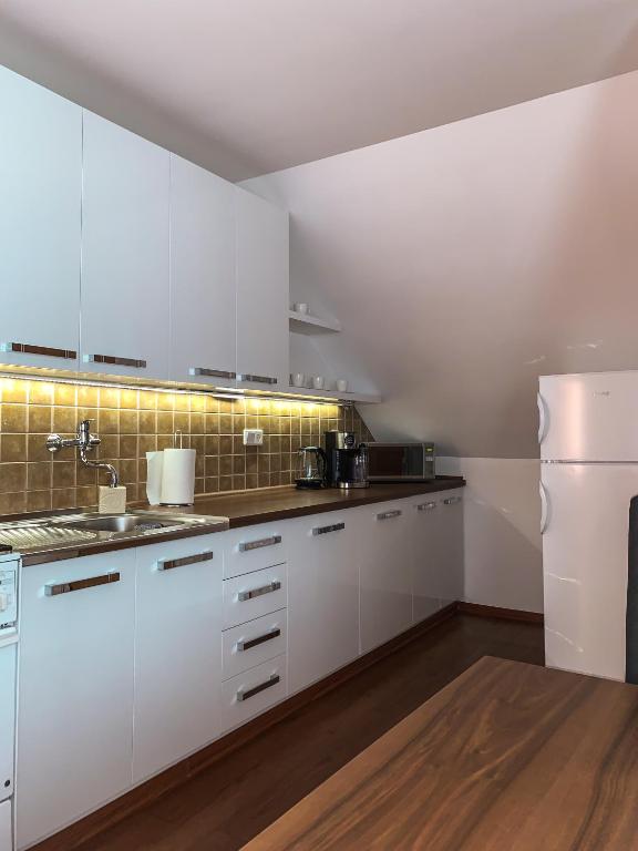 Kuchyň nebo kuchyňský kout v ubytování Apartmánový dom Adriana