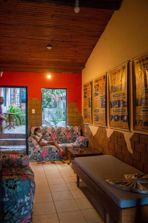 Posezení v ubytování Chapada Backpackers Hostel Agência