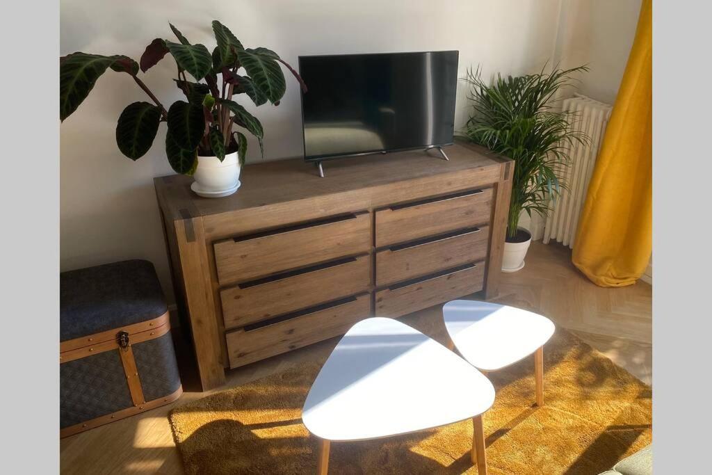 TV a/nebo společenská místnost v ubytování STUDIO NEUF ET PROCHE DES PLAGES DE JUAN LES PINS