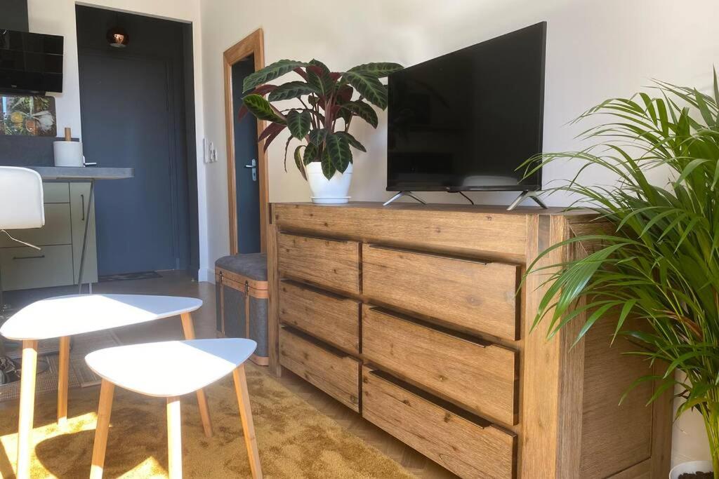 TV a/nebo společenská místnost v ubytování STUDIO NEUF ET PROCHE DES PLAGES DE JUAN LES PINS