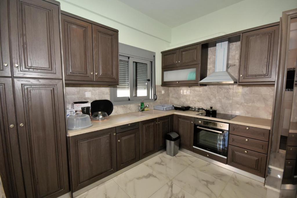Kuchyň nebo kuchyňský kout v ubytování APOSTOLIAS APARTMENTS