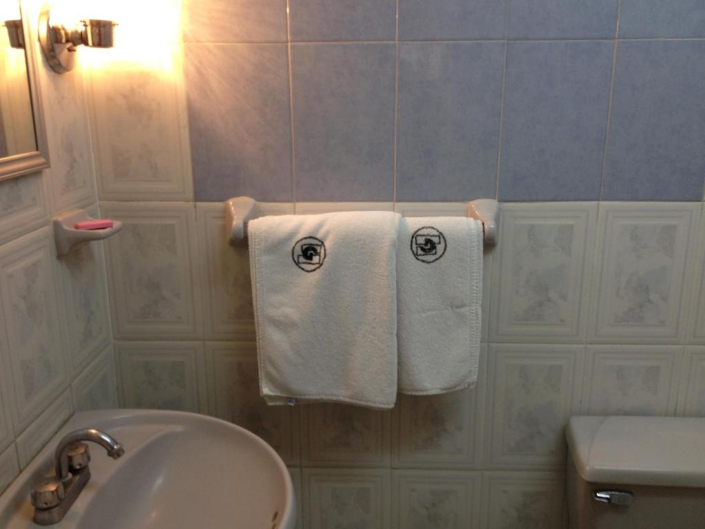 Koupelna v ubytování Hotel Gomez de Celaya
