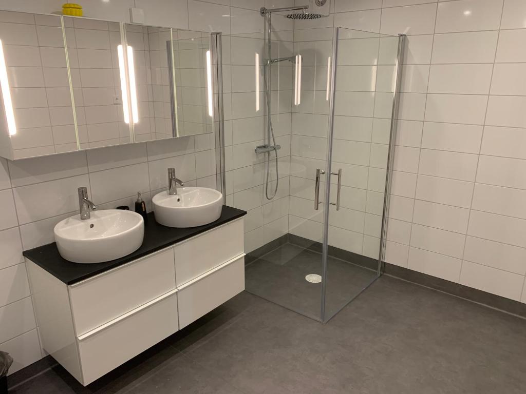 Koupelna v ubytování Torups Vandrarhem