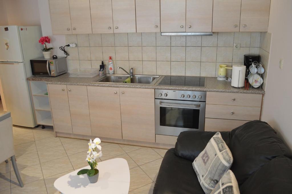 Kuchyňa alebo kuchynka v ubytovaní Anastasias Apartment center City F