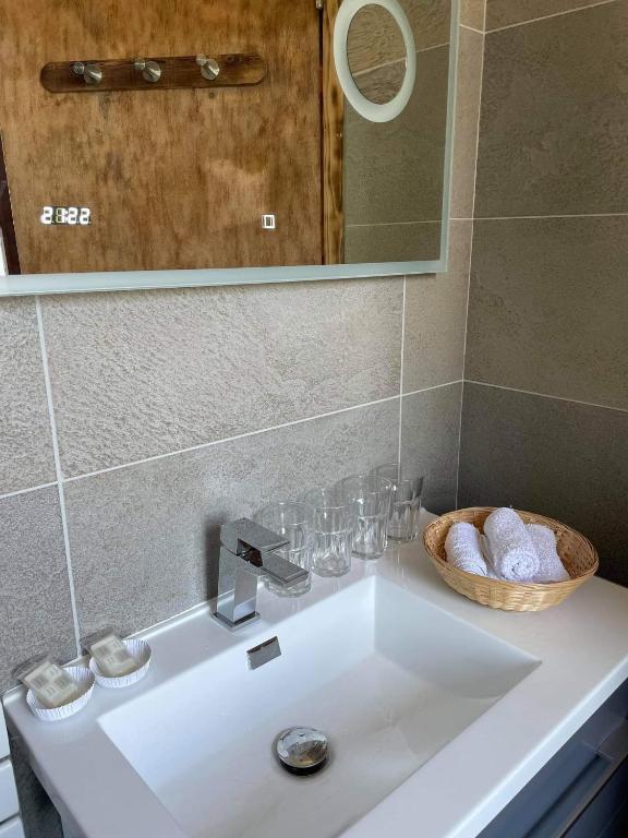 Koupelna v ubytování Auberge du Raddon