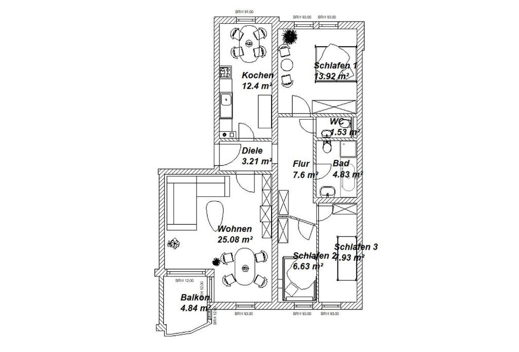 Půdorys ubytování Apartment fewobaerenstein