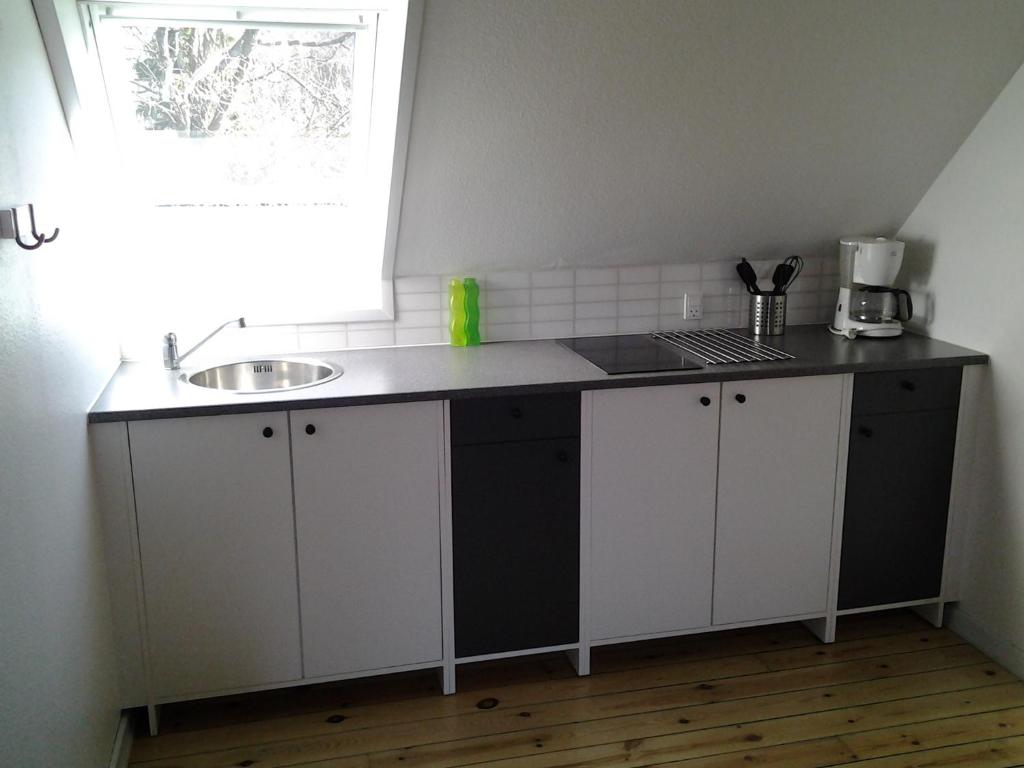 Kuchyň nebo kuchyňský kout v ubytování Riis Feriepark