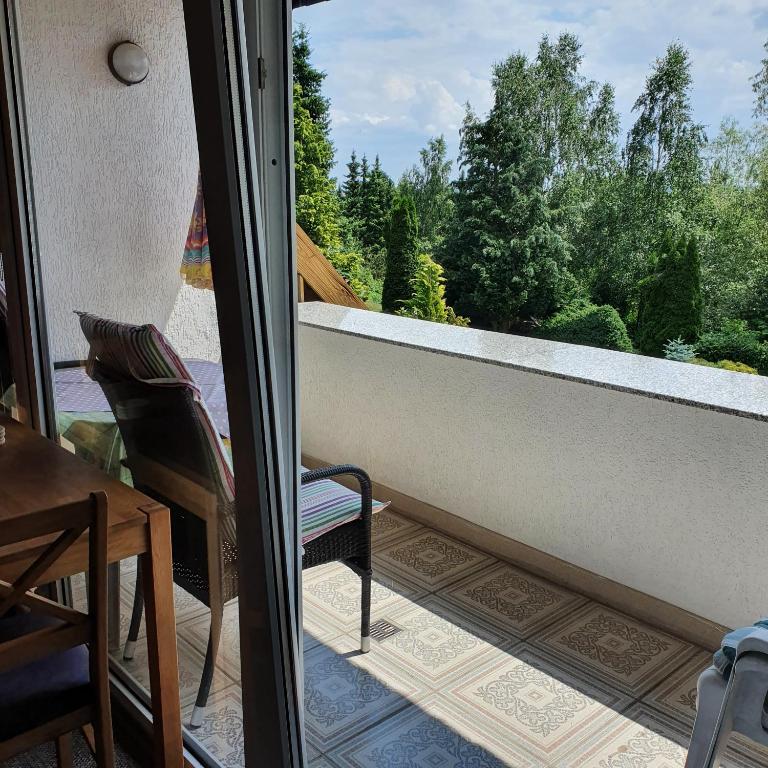 Balkón nebo terasa v ubytování Schau ins Land