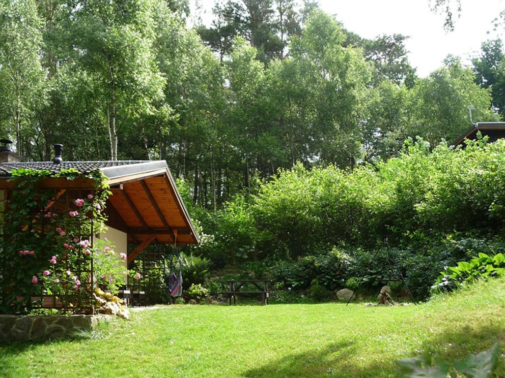 Vonkajšia záhrada v ubytovaní Domek w Brzozowym Lesie