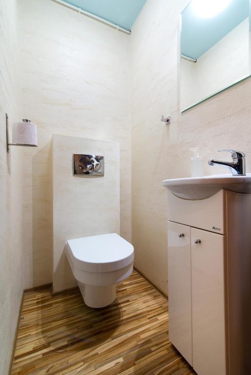 Kúpeľňa v ubytovaní Domek na Stoku