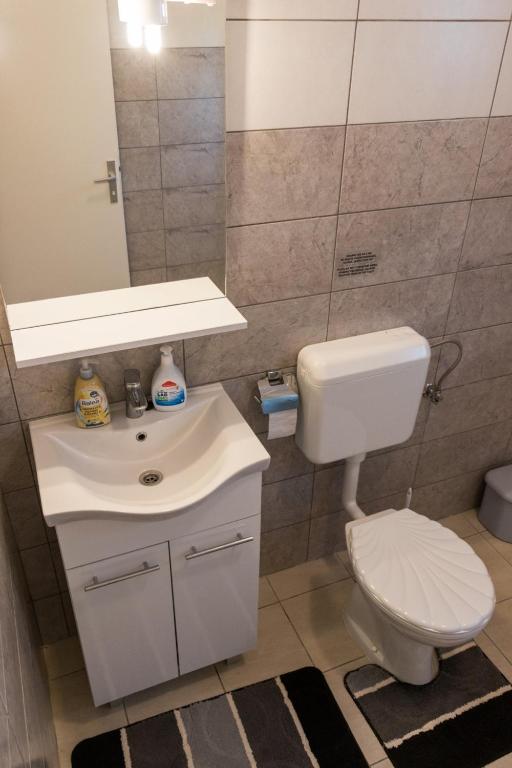 Kúpeľňa v ubytovaní Apartment in Mundanije with terrace, air conditioning, WiFi (4912-2)