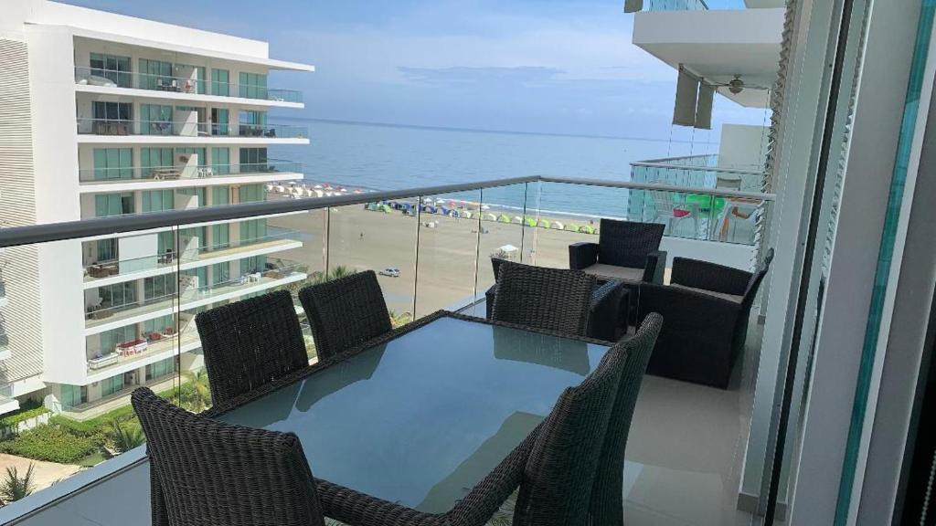 Balkón nebo terasa v ubytování MORROS ULTRA APTO 706