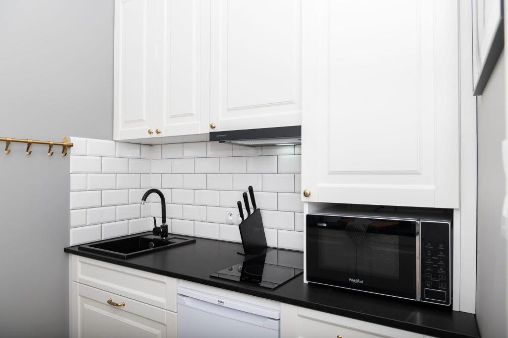 Kuchyňa alebo kuchynka v ubytovaní Sopot Haffnera Apartament