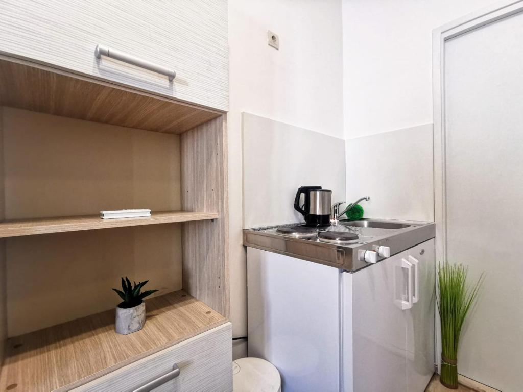 Kuchyň nebo kuchyňský kout v ubytování Apartments Klara