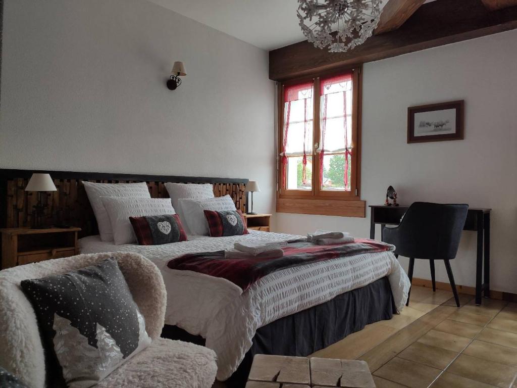 Postel nebo postele na pokoji v ubytování La Source Du Pré Masset