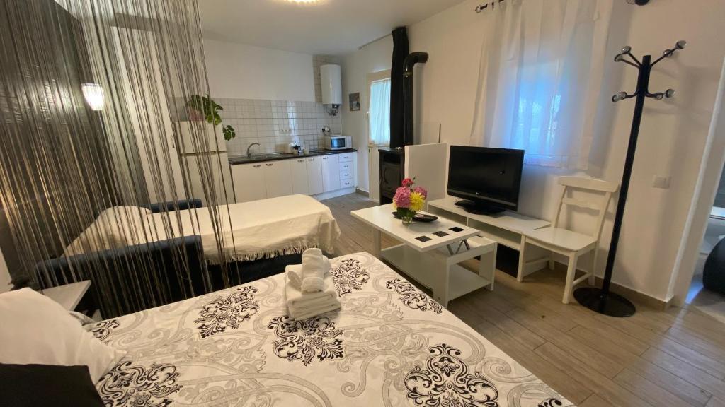 TV a/nebo společenská místnost v ubytování Casa rural las Eras