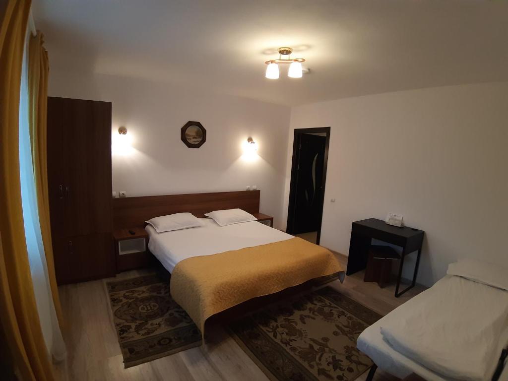 Giường trong phòng chung tại Steaua Nordului