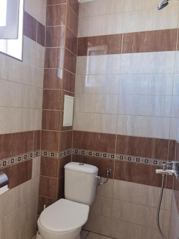 Koupelna v ubytování Santorini Sveti Vlas