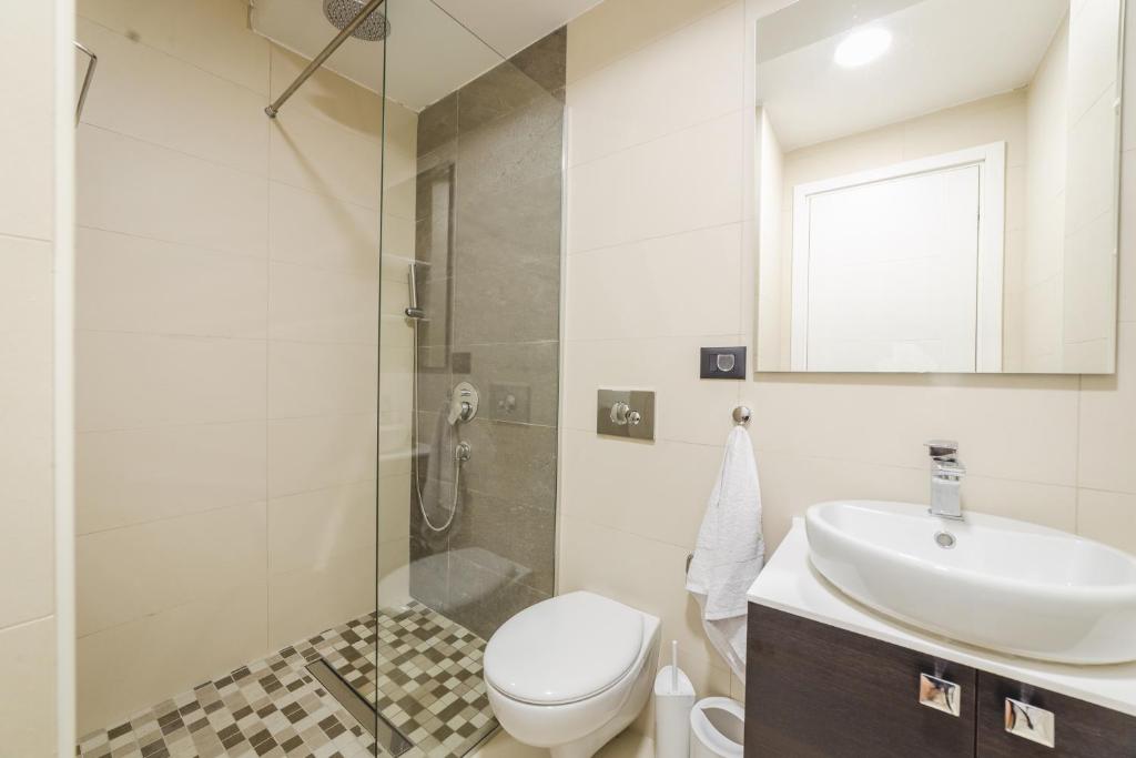 Koupelna v ubytování Poseidon Apartments