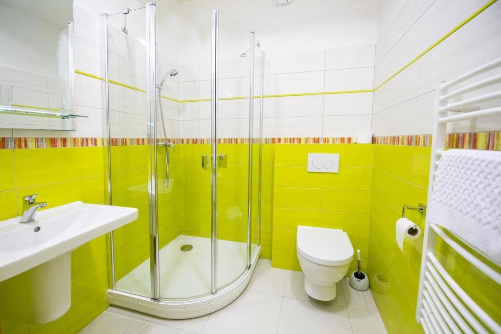 Koupelna v ubytování Hotel Berounka