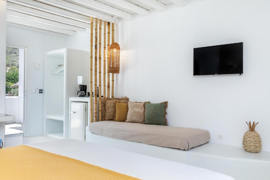 TV a/nebo společenská místnost v ubytování Evlalia Studios & Villas