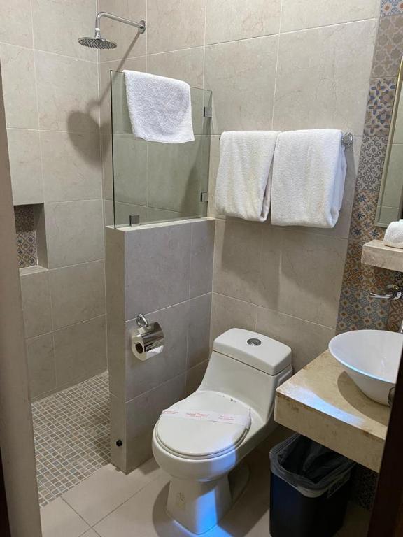 Koupelna v ubytování Hotel Las Monjas
