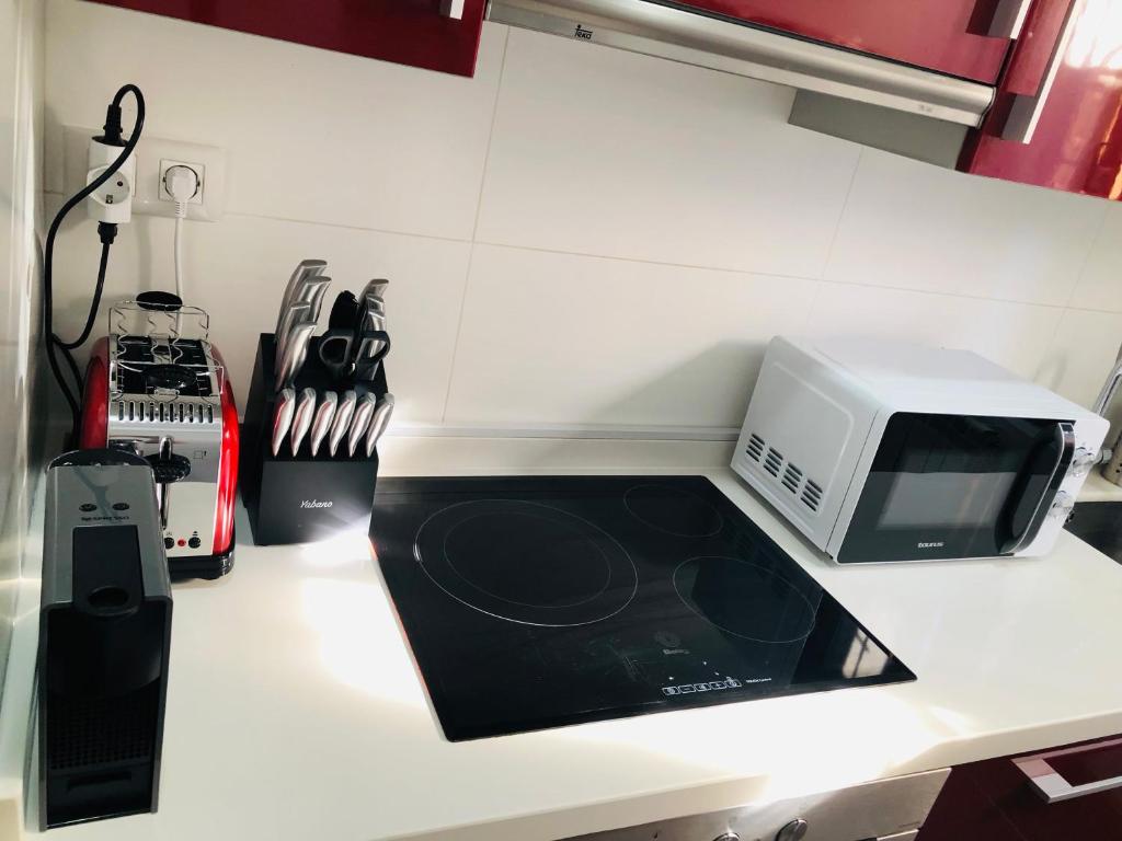 Kuchyň nebo kuchyňský kout v ubytování Apartamento The Wall Xperience