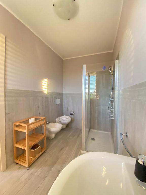Koupelna v ubytování Agriturismo Tre di Spade