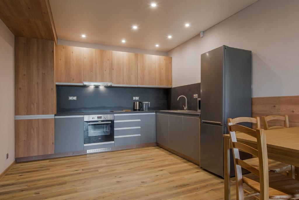 Kuchyň nebo kuchyňský kout v ubytování Apartmány DOMA Domaša