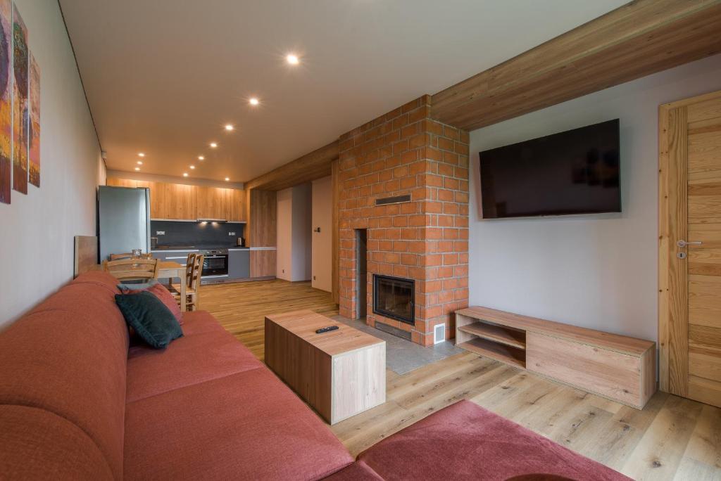 Kuchyň nebo kuchyňský kout v ubytování Apartmány DOMA Domaša