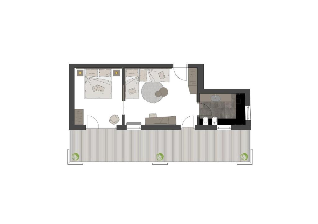 Půdorys ubytování Hotel Klostersepp