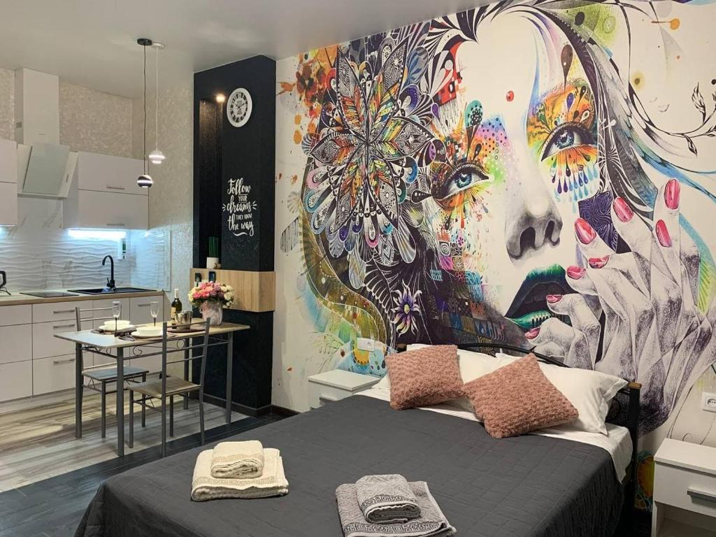 Η κουζίνα ή μικρή κουζίνα στο Academic st. Apartment