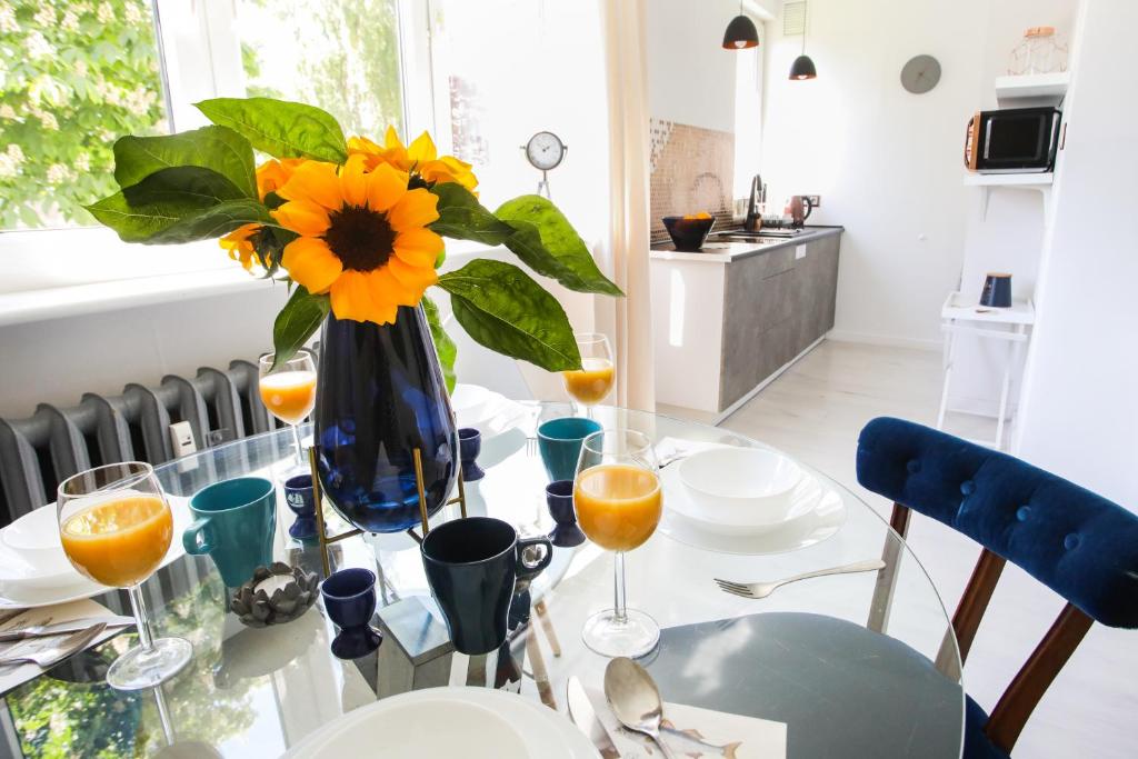 Televízia a/alebo spoločenská miestnosť v ubytovaní Apartament Szaro na Białym