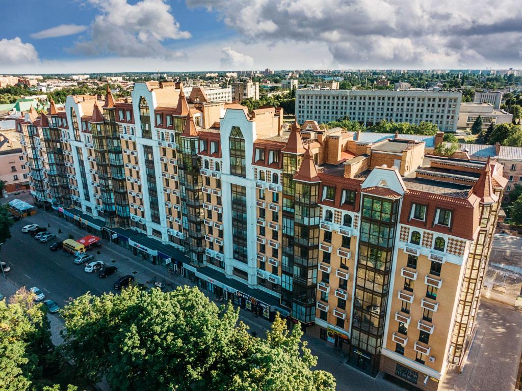 Nespecifikovaný výhled na destinaci Poltava nebo výhled na město při pohledu z apartmánu