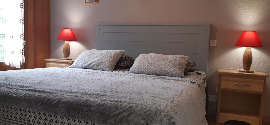 Postel nebo postele na pokoji v ubytování Chambres d'hotes Les Clarines