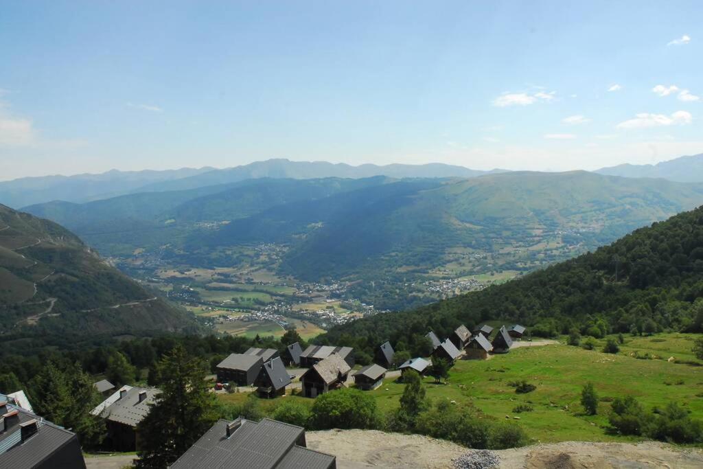 a view of a village in the mountains at Saint-Lary-Soulan 1700, calme, ski et rando in Saint-Lary-Soulan