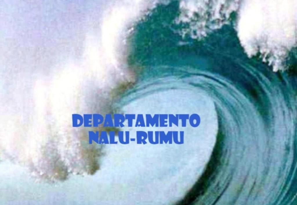 una ola en el océano con una señal que lee pentamation istg narutoimaru en Departamento NALU-RUMU en Mar del Plata