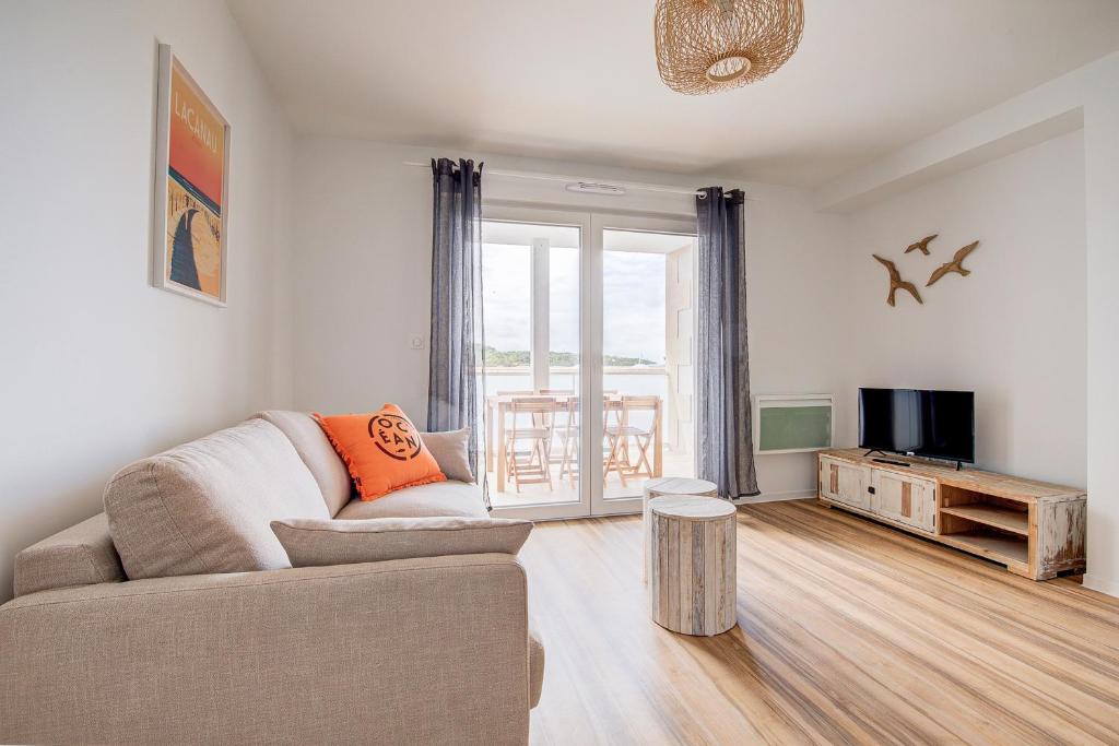 Un lugar para sentarse en Sejournez a Lacanau Ocean dans ce magnifique appartement pour six personnes