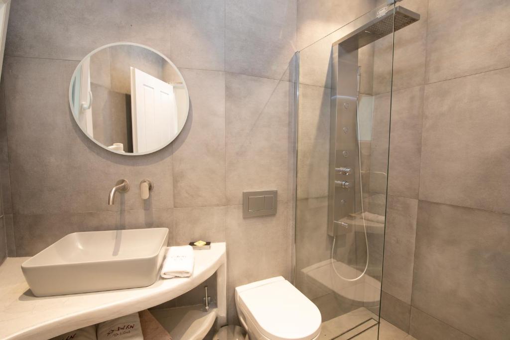 Koupelna v ubytování Nymfes Hotel
