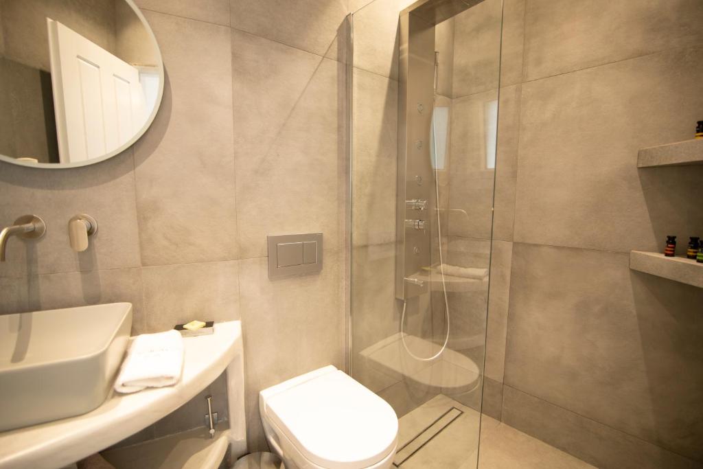 Koupelna v ubytování Nymfes Hotel