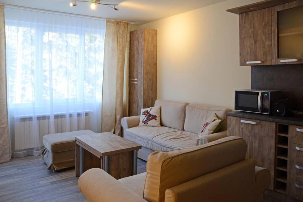 Μια τηλεόραση ή/και κέντρο ψυχαγωγίας στο Cozy One Bedroom Apartment in Iglika Complex