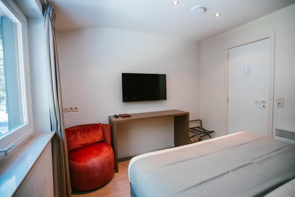 TV a/nebo společenská místnost v ubytování Hotel Le Val D'arimont