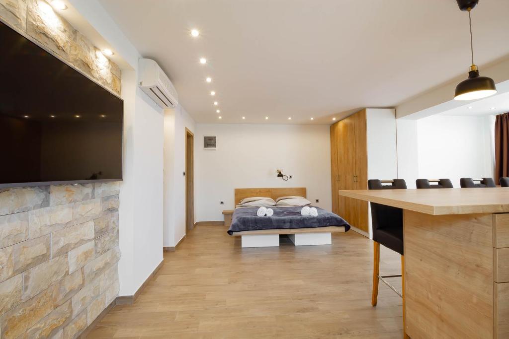 Kuchyň nebo kuchyňský kout v ubytování Apartments Marinici Rijeka - with Private Parking