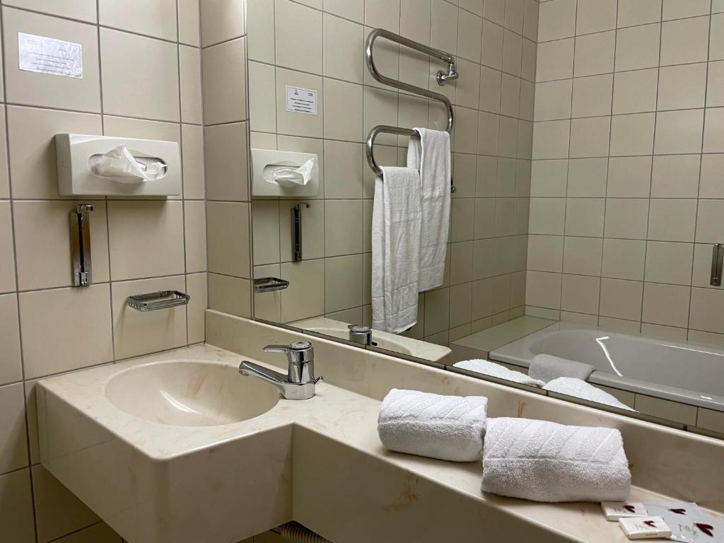 Koupelna v ubytování Hotel Berghof